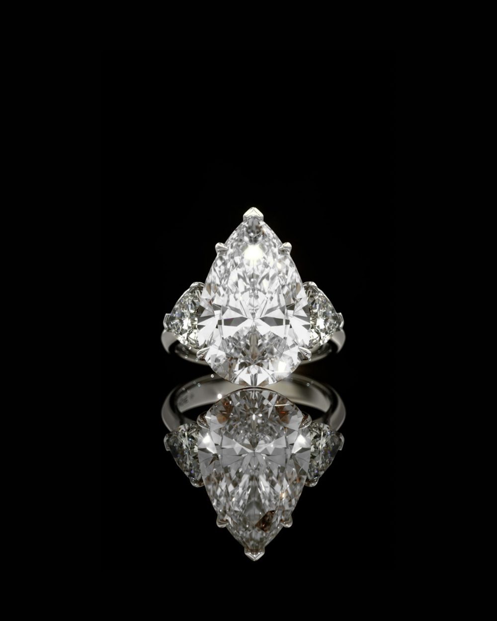 Brilliant pear diamond ring